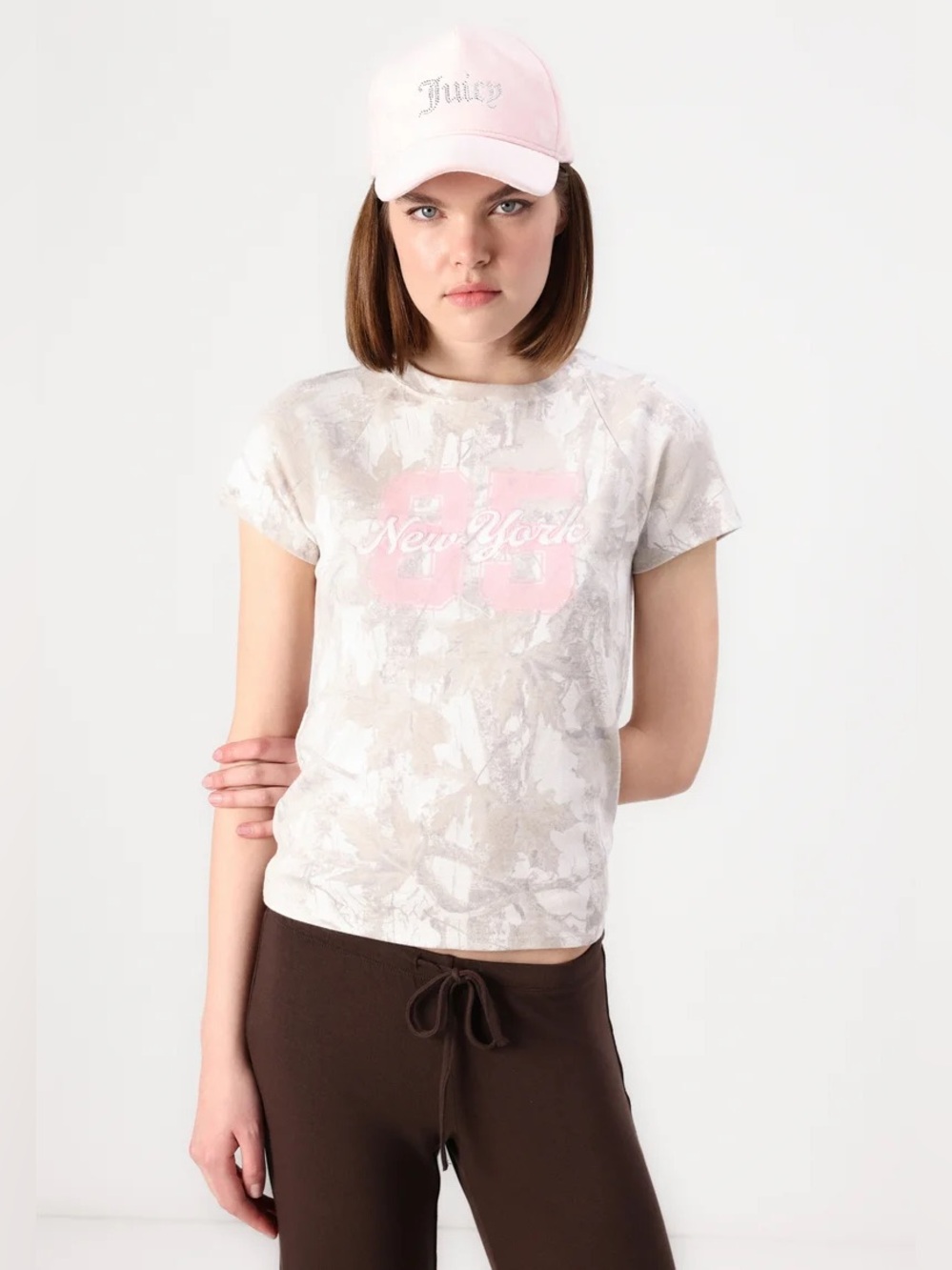 Hollister Camo with Pink lettering “85 & New York” T-Shirt